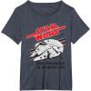imageStar Wars Millennium Falcon May The Force Be With You TShirtHeather Blue