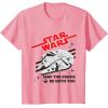 imageStar Wars Millennium Falcon May The Force Be With You TShirtPink