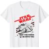 imageStar Wars Millennium Falcon May The Force Be With You TShirtWhite