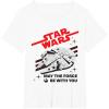 imageStar Wars Millennium Falcon May The Force Be With You TShirtWhite
