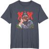 imageStar Wars Princess Leia Han Solo Mistletoe Kiss Holiday TShirtHeather Blue