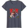 imageStar Wars Princess Leia Han Solo Mistletoe Kiss Holiday TShirtHeather Blue