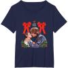 imageStar Wars Princess Leia Han Solo Mistletoe Kiss Holiday TShirtNavy Blue