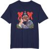 imageStar Wars Princess Leia Han Solo Mistletoe Kiss Holiday TShirtNavy Blue