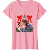 imageStar Wars Princess Leia Han Solo Mistletoe Kiss Holiday TShirtPink