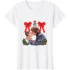 imageStar Wars Princess Leia Han Solo Mistletoe Kiss Holiday TShirtWhite