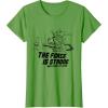 imageStar Wars The Mandalorian The Force Is Strong With This One TShirtGrass Green