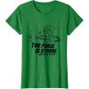imageStar Wars The Mandalorian The Force Is Strong With This One TShirtKelly Green
