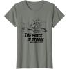 imageStar Wars The Mandalorian The Force Is Strong With This One TShirtOlive Heather