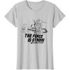 imageStar Wars The Mandalorian The Force Is Strong With This One TShirtSilver Grey