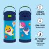 imageTHERMOS FUNTAINER Water Bottle with Straw  12 Ounce  Kids Stainless Steel Vacuum Insulated Water Bottle with Lid MandalorianBaby Shark