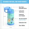 imageTHERMOS FUNTAINER Water Bottle with Straw  12 Ounce  Kids Stainless Steel Vacuum Insulated Water Bottle with Lid MandalorianBluey