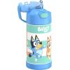 imageTHERMOS FUNTAINER Water Bottle with Straw  12 Ounce  Kids Stainless Steel Vacuum Insulated Water Bottle with Lid MandalorianBluey
