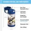imageTHERMOS FUNTAINER Water Bottle with Straw  12 Ounce  Kids Stainless Steel Vacuum Insulated Water Bottle with Lid MandalorianJurassic World