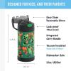 imageTHERMOS FUNTAINER Water Bottle with Straw  12 Ounce  Kids Stainless Steel Vacuum Insulated Water Bottle with Lid MandalorianMinecraft