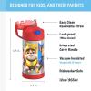 imageTHERMOS FUNTAINER Water Bottle with Straw  12 Ounce  Kids Stainless Steel Vacuum Insulated Water Bottle with Lid MandalorianPAW PATROL BOY