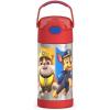 imageTHERMOS FUNTAINER Water Bottle with Straw  12 Ounce  Kids Stainless Steel Vacuum Insulated Water Bottle with Lid MandalorianPAW PATROL BOY