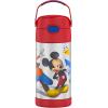 imageTHERMOS FUNTAINER Water Bottle with Straw  12 Ounce  Kids Stainless Steel Vacuum Insulated Water Bottle with Lid MandalorianPRESCHOOL MICKEY