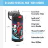 imageTHERMOS FUNTAINER Water Bottle with Straw  12 Ounce  Kids Stainless Steel Vacuum Insulated Water Bottle with Lid MandalorianSpiderMan