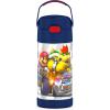 imageTHERMOS FUNTAINER Water Bottle with Straw  12 Ounce  Kids Stainless Steel Vacuum Insulated Water Bottle with Lid MandalorianSuper Mario Brothers