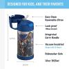 imageTHERMOS FUNTAINER Water Bottle with Straw  12 Ounce  Kids Stainless Steel Vacuum Insulated Water Bottle with Lid MandalorianThor