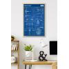 imageTrends International Star Wars Saga  Rebel Blueprint Wall Poster 22375quot x 34quot Unframed VersionBlonde Framed Version