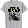imageStar Wars Classic Darth Vader Empire Attack Panel TShirtHeather Grey