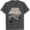 imageStar Wars Classic Death Star XWing Approach TShirtDark Heather Grey