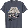 imageStar Wars Classic Death Star XWing Approach TShirtHeather Blue