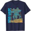 imageStar Wars Classic Stormtrooper Neon Distressed Grid TShirtNavy Blue