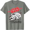 imageStar Wars Millennium Falcon May The Force Be With You TShirtOlive Heather