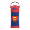 imageTHERMOS FUNTAINER Water Bottle with Straw  12 Ounce  Kids Stainless Steel Vacuum Insulated Water Bottle with Lid MandalorianSuperman