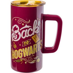 imageSilver Buffalo Star Wars Featuring Luke Skywalker Princess Leia Hans Solo Chewbacca Yoda R2D2 and C3PO Double Wall Stainless Steel Travel Mug With Handle 15 OuncesHarry Potter Back to Hogwarts