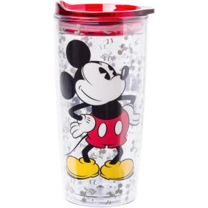 imageSilver Buffalo Star Wars Featuring Luke Skywalker Princess Leia Hans Solo Chewbacca Yoda R2D2 and C3PO Double Wall Stainless Steel Travel Mug With Handle 15 OuncesDisney Mickey Pose Over Toss