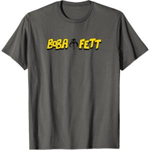 imageStar Wars  Bob Fett Logo TShirtAsphalt Grey