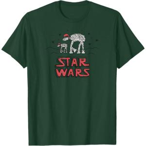 imageStar Wars  Holiday ATAT Scribbles TShirtDark Green