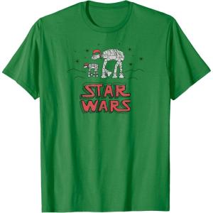 imageStar Wars  Holiday ATAT Scribbles TShirtKelly Green