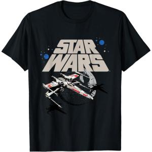 imageStar Wars Classic Death Star XWing Approach TShirtBlack