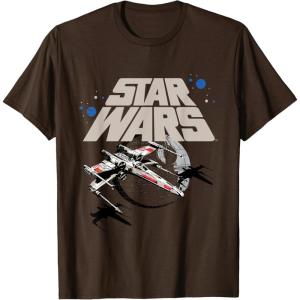 imageStar Wars Classic Death Star XWing Approach TShirtBrown