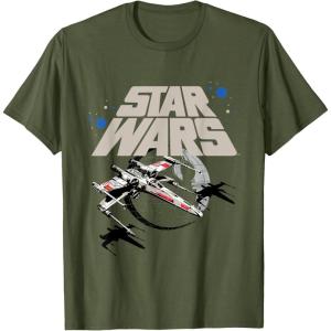 imageStar Wars Classic Death Star XWing Approach TShirtOlive Green