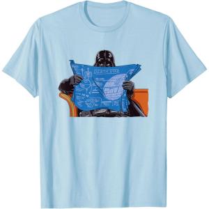 imageStar Wars Darth Vader Casually Reading Death Star Blueprints TShirtBaby Blue