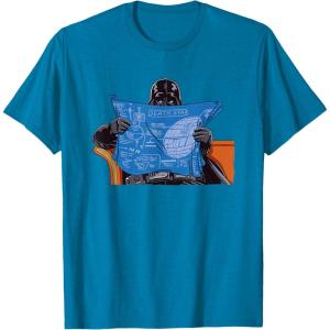 imageStar Wars Darth Vader Casually Reading Death Star Blueprints TShirtSapphire Blue