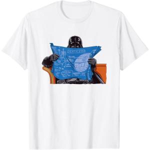 imageStar Wars Darth Vader Casually Reading Death Star Blueprints TShirtWhite