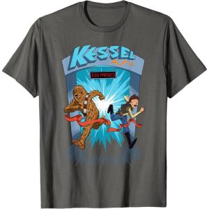 imageStar Wars Kessel Run 11 59 Parsecs Chewbacca ampamp Han Solo TShirtAsphalt Grey
