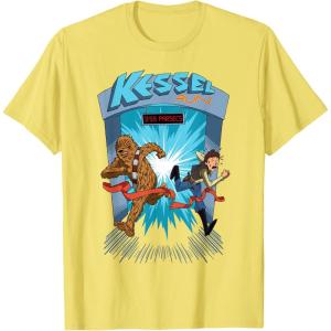 imageStar Wars Kessel Run 11 59 Parsecs Chewbacca ampamp Han Solo TShirtLemon Yellow