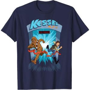 imageStar Wars Kessel Run 11 59 Parsecs Chewbacca ampamp Han Solo TShirtNavy Blue