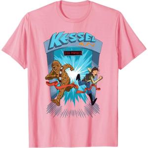imageStar Wars Kessel Run 11 59 Parsecs Chewbacca ampamp Han Solo TShirtPink