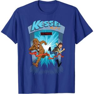 imageStar Wars Kessel Run 11 59 Parsecs Chewbacca ampamp Han Solo TShirtRoyal Blue