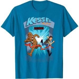imageStar Wars Kessel Run 11 59 Parsecs Chewbacca ampamp Han Solo TShirtSapphire Blue