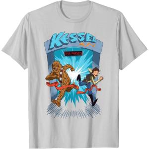 imageStar Wars Kessel Run 11 59 Parsecs Chewbacca ampamp Han Solo TShirtSilver Grey